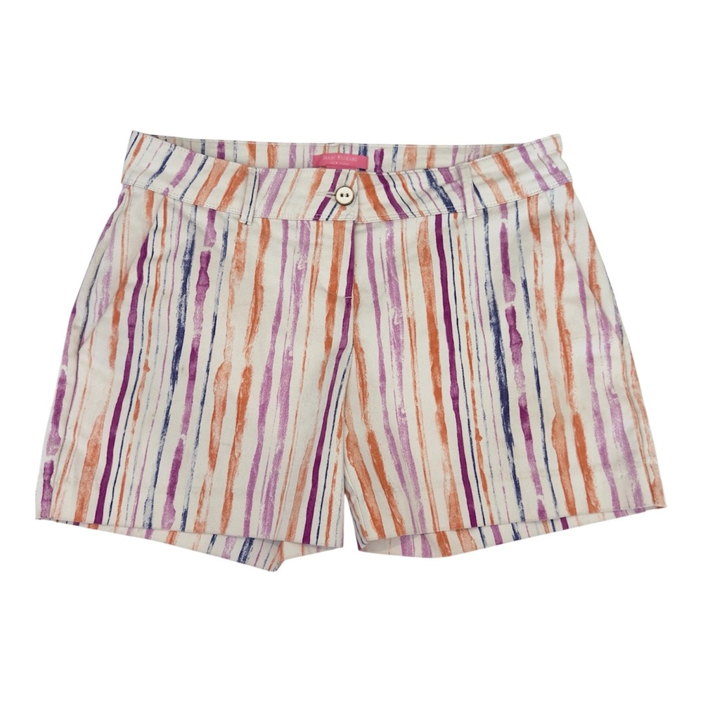 Isaac Mizrahi New York Womens Striped‎ Watercolor Shorts Multi Color Size 6